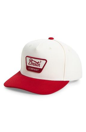 Brixton Linwood Snapback Baseball Cap in Crimson/Off White at Nordstrom