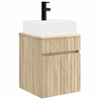 vidaXL Vanidad Con Lavabo De Pared Roble Sonoma 39 X 41 X 62,5 Cm Vidaxl
