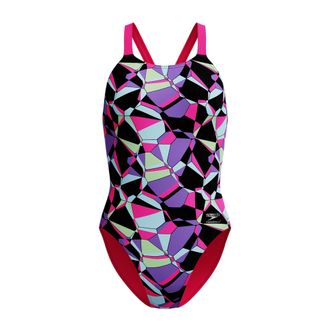 Speedo Dames Gedessineerde Leaderback E&eacute;ndelig Badpak (Multikleur)