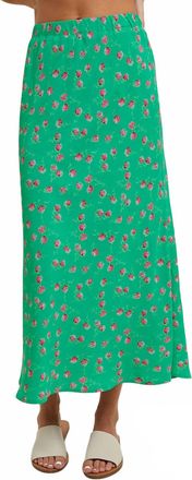 Wishlist Lou Floral Skirt In Green & Pink Floral