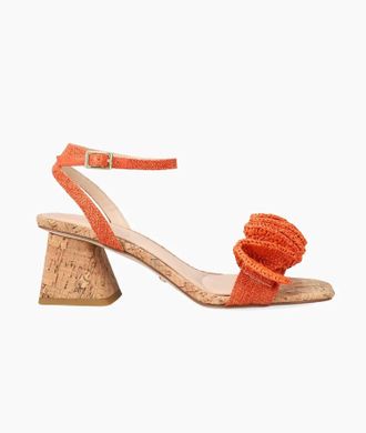 Pelle Moda Womens Tiann Block Heel Sandals In Tangerine