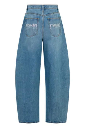 Alexander Wang Womens Wide-Leg Jeans Vintage Light Indigo Cotton