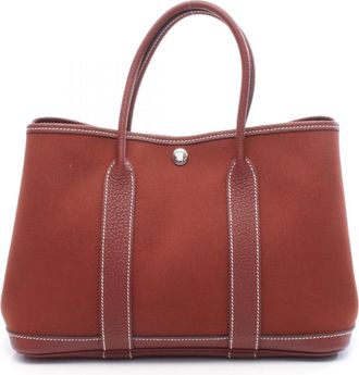 Herm&egrave;s Bordeaux Canvas Negonda Leather Tote Bag (Pre-Owned)