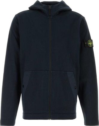 Stone Island Dark Navy Relaxed Zip Up Hoodie