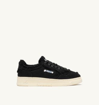Autry MEDALIST MUTTON SNEAKERS IN BLACK SUEDE AND SHEARLING
