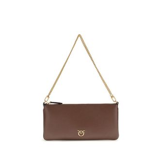 Pinko Bruine Kalfsg leather Bos Taurus Schoudertas