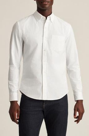 Bonobos Slim Fit Solid White Stretch Cotton Button-Down Oxford Shirt in Solid - White at Nordstrom Rack, Size Large