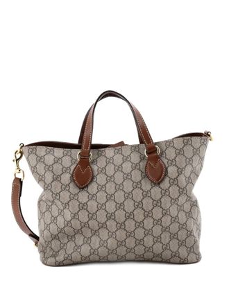 Gucci Convertible Soft GG Coated Canvas with Leather Small tote bag - Brown
