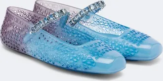 Jimmy Choo London Bailarinas Mary Jane Jelly con cristales