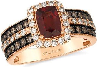 Le Vian 14K Rose Gold 1.88 Ct. Tw. Diamond & Garnet Cocktail Ring