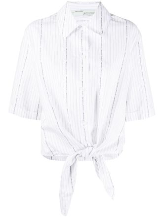 Off-white popeline baseball knot shirt - women - Cotton - 40