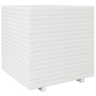 Berkfield Home Garden Planter White 70x70x72.5 cm Solid Wood Pine