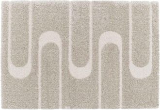 Oviala Alfombra de pelo largo con motivos geométricos topo 120 x 170cm