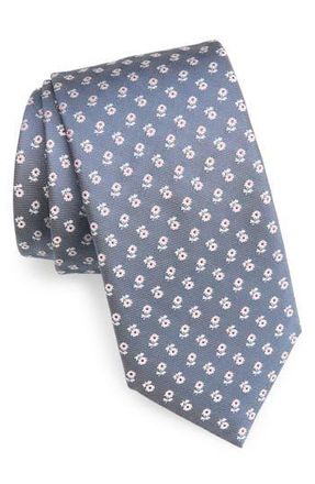 BOSS Floral Silk Tie in Dark Blue at Nordstrom Rack