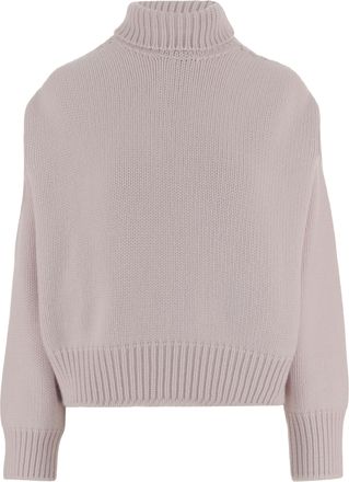 SA SU PHI Pink Cashmere Ribbed Turtleneck Sweater