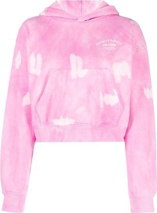 Sporty & Rich Wellness tie-dye cotton hoodie - women - Cotton - S - Pink