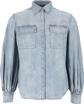 7 For All Mankind Light Chambray Long-Sleeved Shirt