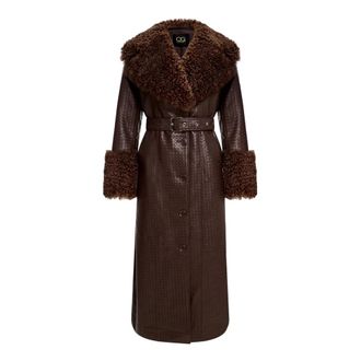 Cesare Gaspari Cappotto Invernale In Eco-pelliccia - - Coats - Donna - Marrone - M