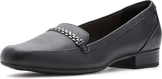 Clarks Juliet Mia Womens Dress Flat Shoes Black Leather : 8.5 B - Medium