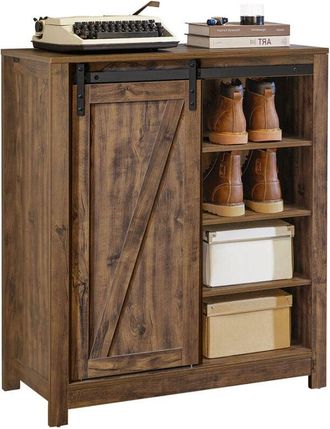 SoBuy Aparador Recibidor Con Puerta Corrediza De Granero, Compartimento Abierto Armario De Almacenamiento Para Comedor Sal&oacute;n Cocina 120 X 40 X 70 Cm Fsb60-n