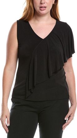 Carmen Marc Valvo Asymmetrical Ruffle Top