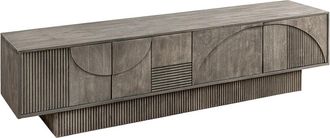 Global Interiors Massives Design Lowboard Art Deco Ii 200 x 49 cm, Smoked Grey