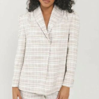 Something Navy Barbie Tweed Blazer In Beige Combo