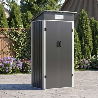 Living and Home 3x2FT Quick Assembly Outdoor Metal Garden Storage Shed in Dark Grey