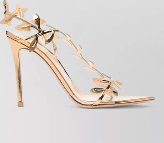 Gianvito Rossi leather leaf-pattern stiletto sandals