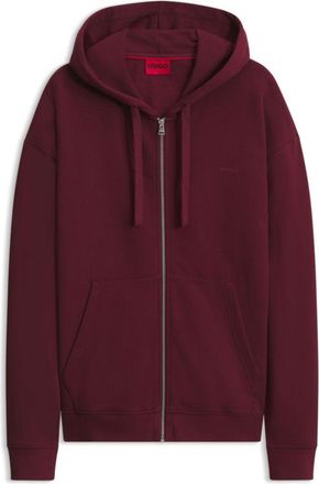 HUGO BOSS Cotton-terry zip-up hoodie with logo print