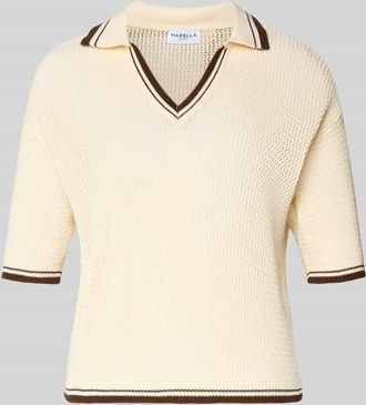 Marella Regular Fit T-Shirt in Strick-Optik Modell Lembi in Offwhite, Gr&ouml;&szlig;e XXL