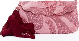 Matthew Williamson laser cut silk clutch bag