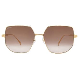 Cartier Brown Gradient Flash Geometric Ladies Sunglasses CT0327S 002 58