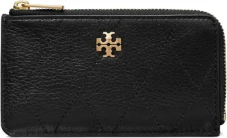 Tory Burch Accessoires, Dames, Zwart, ONE Size, Charlie Quilted Zip Card Case