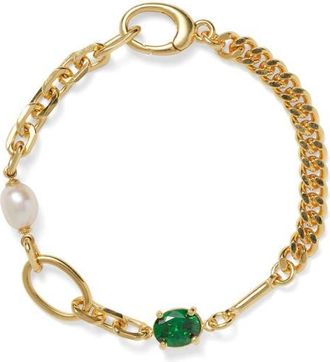 LADY GREY Aria Bracelet in Gold/Green at Nordstrom