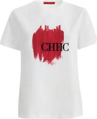 Carolina Herrera T-Shirts, female, White, Size: M Round-neck T-shirt