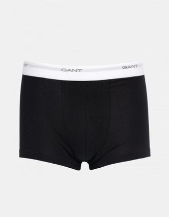 GANT Mens GANT 3-Pack Mens Core Trunks with Logo Waistband - 111 Black/White - Size: 37/36/32