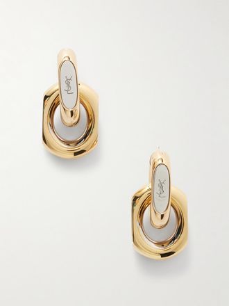 Saint Laurent Orecchini In Metallo Dorato E Argentato - Oro