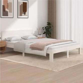 Berkfield Home Bed Frame White Solid Wood Pine 140x200 cm