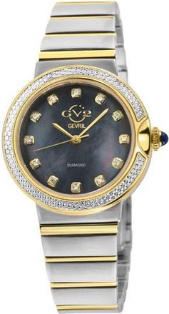 Gevril Group Sorrento Swiss Quartz Diamond Bracelet Watch, 32mm in Two Tone at Nordstrom Rack