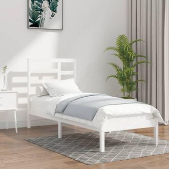 vidaXL Estructura Cama Individual Sin Colch&oacute;n Madera Blanco 90x190 Cm Vidaxl