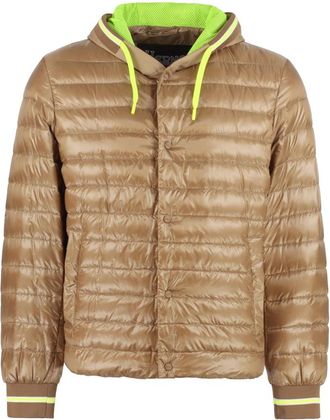 Herno Hooded Ultra-Light Down Jacket - Heren - Gewatteerde jassen - Bruin - M - Katoen - Jassen