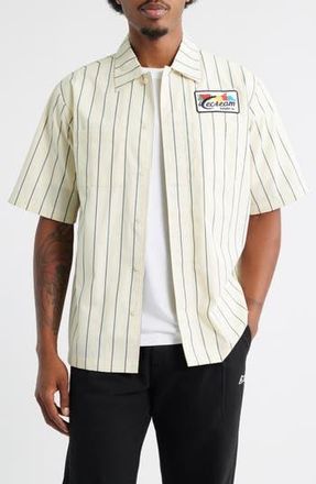 Icecream Fruit by the Fruit Stripe Short Sleeve Cotton Graphic Button-Up Shirt in White at Nordstrom Rack, Size Xx-Large