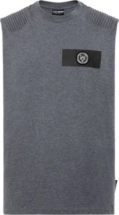 Plein Sport T-Shirt Ronde Hals Mouwloos - Heren - Sportshirts - Grijs - 2XL - Katoen - Fitness