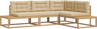 vidaXL Conjunto De Sof&aacute;s De Exterior 4 Uds. 4 Plaza Poli&eacute;ster Blanco Vidaxl
