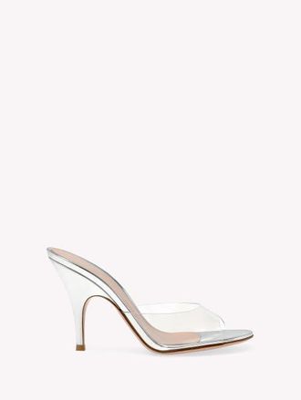 Gianvito Rossi Sofia Mule 95 Mules in Metallic Silver Tpu at Nordstrom, Size 41.5