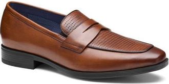 Johnston & Murphy Gibbons Embossed Penny Loafer in Mahogany Full Grain at Nordstrom, Size 13