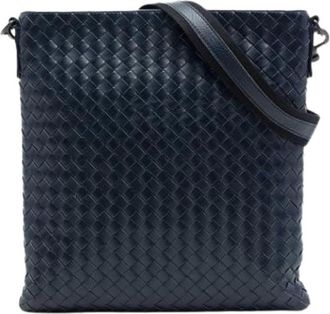 Bottega Veneta Borsa a tracolla in nappa intrecciata Pre-owned - - Pre-owned - Donna - Blu - ONE SIZE