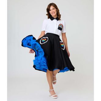 Unique Vintage Sally Swing Skirt in Black Mickey Pocket at Nordstrom, Size X-Small