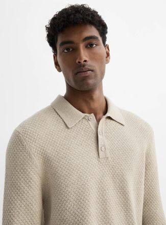 Le 31 Mens Embossed knit Polo Shirt